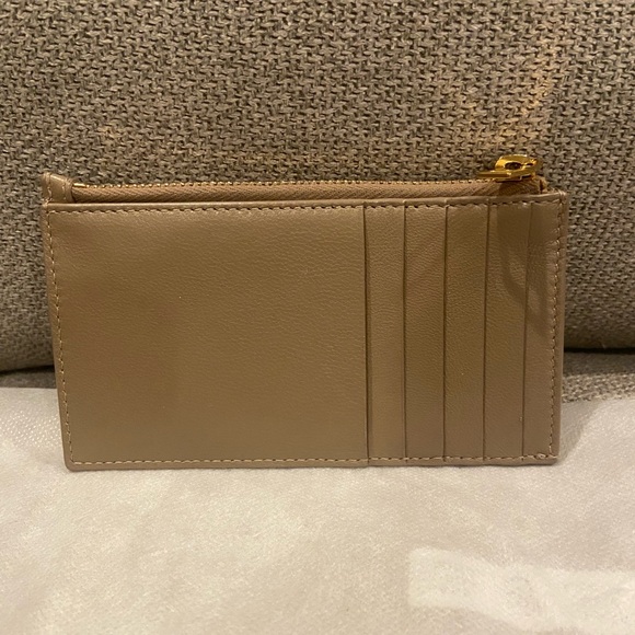 YSL Yves Saint Laurent Cassandre Quilted Card Holder Taupe - Picture 6 of 11